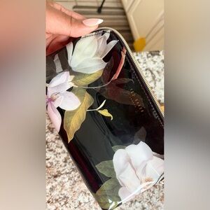 Ted Baker London Black Floral Cosmetic Bag